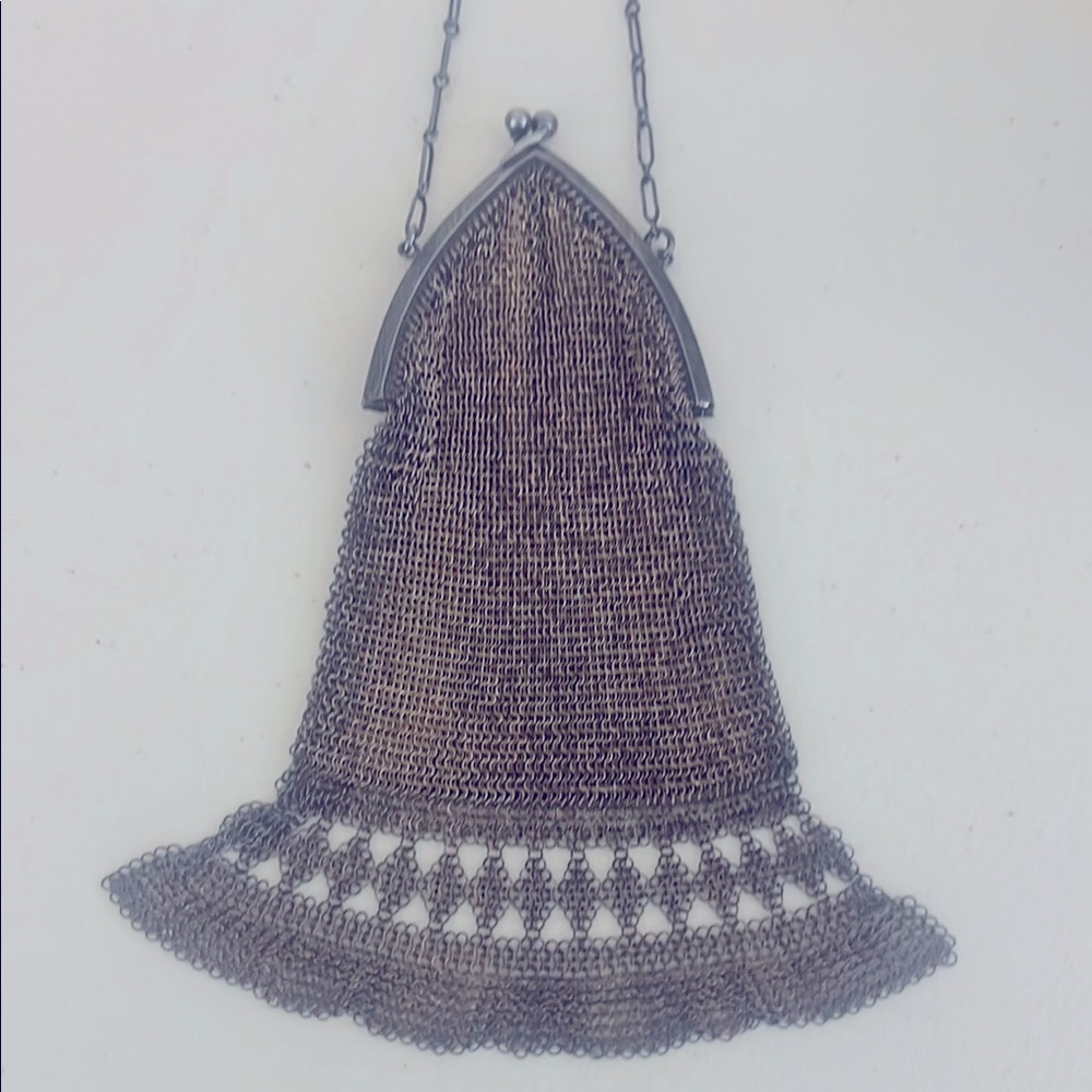 Vintage ART DECO Purse Chain Link Mesh Very Detailed Bottom c1920’s Excellent